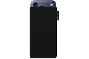 Adore June Classic Schwarz Tasche kompatibel mit iPhone 17 Pro Max Handytasche aus widerstandsfähigem Cordura Stoff mit Display Reinigungs-Effekt