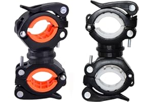 MNIXY NA 2 Pezzi Supporto per Torcia Rotante Torcia, Bicicletta Supporto Luce Clip Girevole, Staffa Torcia per Bicicletta Clip, per Ciclismo, Vela