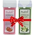 MUSKICHI 100 ML Roll on Wax for Easy Hair Removal | Wax Roller for Waxing for Women | Roll on Cartridge Wax | Wax Machine for Waxing (Green Apple & Strawberry Flavour) Pack of 2