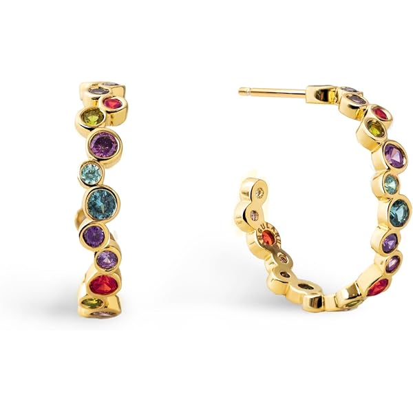 SINGULARU Orecchini Clover A Trifoglio, Ottone Placcato Oro 18Kt Con Cristalli, Gioielli Donna, Regalo