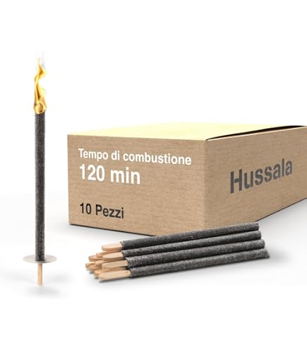 100 Fiaccole Di Cera A Lunga Durata | Torce Da Giardino Con Manico Lungo, Tempo Di Combustione 100 Minuti, Per Feste E Escursioni