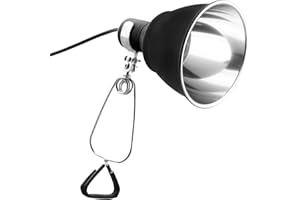 DERNORD Reptile Light Fixture - Heat Lamp Dome 5.5 Inch E27 Lamp Holder Plug Socket Deep Light Dome Ceramic Bulb Holder for Tortoise Leopard Gecko Bearded Dragon 14CM