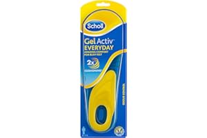 Scholl GelActiv Every Day Insoles for Men - Anti Foot Fatigue Comfort Insoles - Insoles for Walking / Hiking - Trim to Fit Your Walking Boot / Shoes - UK Size 7-12, 1 Pair, Blue