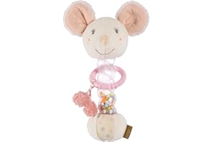 Fehn Creador de lluvia ratón, Juguete de habilidades motrices con sonajero para agarrar y hacer ruidos, fomenta los sentidos y las habilidades motrices, para bebés y niños pequeños de 0+ meses