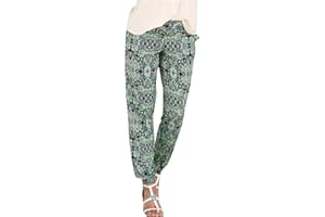 BUDAOWENG Pantalon Yoga Femmes Fluide Bouffant Pantalon Fluide Femme été Taille Haute Harem Pantalon Sport Femme Bloomers Sarouel Pants D'été Floral Imprimer Élastiquée Taille Yoga Sport Leggings