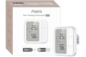 ‎AQARA Aqara Thread/Zigbee Termostat Do Ogrzewania Podłogowego W500, Ogrzewanie Elektryczne 16 A, z Czujnikiem Podłogowym NTC, Oszczędzanie Energii, Matter, Obsługa Apple Home, Alexa, Google, Home Assistant