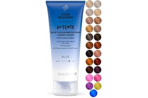 ‎FOUR REASONS Four Reasons Intensiv-Toning-Behandlung Blau für Vibrierende Ergebnisse - Intensiven Blauton 200 ML - Semi-Permanent Direct Dye Haarfarbe für aufgehelltes und gefärbtes Haar
