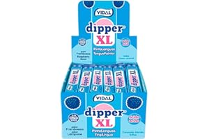 Vidal Golosinas Dipper XL. Caramelo Blando Masticable sabor Frambuesa. Color azul. Estuche 100 unidades.