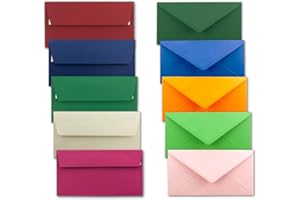 NEUSER PAPIER Gustav Neuser kolorowe koperty, mieszane, koperty DIN długie, 110 x 220 mm, mieszane, kolorowe koperty, mieszane, z wkładką i bez