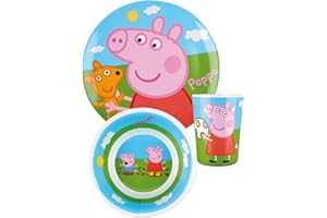 Barbo Toys - Peppa Wutz Mealtime Set – Für Babys, Kleinkinder und kleine Kinder – Ess-Set mit Teller, Schüssel und Tasse für Kinder – Offizielles Peppa Wutz
