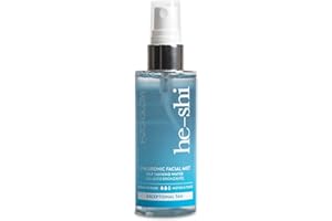 He-Shi Hyaluronic Self Tanning Water Facial Mist - Face Tanning H2-Glow Medium to Dark - Streak Free Fake Tan Formula - Quick Dry Natural Looking Tan - Vegan & Cruelty Free (100ml)