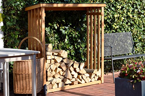 dobar Holzlager Große Kaminholzregal Wand XL aus Holz für draußen im Garten, 140 x 50 x 143 cm, Kiefer, grün / braun - 8
