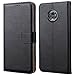 Price comparison product image Peakally Moto G6 Case, Premium PU Leather Flip Wallet Case Cover for Moto G6 5.7" [Card Slots] [Kickstand] [Magnetic Closure]-Black
