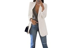 OMZIN Women's Women's Suit Jacket Lapel Casual Suit Long Sleeve Office Suit Blazers Open Front Office Work Business Suit Jacket XS-4XL