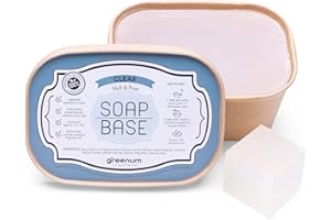 GREENUM GIFTS OF NATURE Base per sapone trasparente 1000g | Base per sapone fai da te 100% Vegano e in confezione ecologica | Sapone naturale senza SLS free | Sapone trasparente adatto a tutti i tipo di pelle