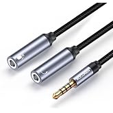 Rocoren Hi-Fi TRRS Mikrofon ve Kulaklık Birleştirici 3.5mm Y Jack Kablo