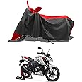 NISHI Tvs Apache Rtr 160 4V Bike Cover With Waterproof & Dust Proof Premium Polyester Fabric_Red (Red Stripe) Vehicle Compatibility - 4V, For)