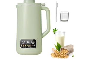 FUNLOV Soy Milk Maker Machine,20 Ounces Nut Milk Maker Machine with 10 Leaves Blades,Soup Maker with Delay Start,Keep Warm,Self-Cleaning for Almonds,Oats,Soybeans (Green)