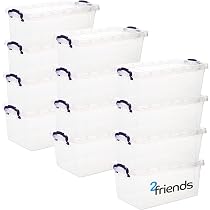 6 Aufbewahrungsboxen Aus Kunststoff – Transparent, 6 Liter, Mit Deckel