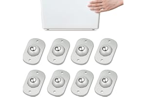 TRVL FIELDER Self Adhesive Mini Caster Wheels, Ball Casters for Kitchen Appliance, 360° Swivel Universal Wheel Roller Castors, Sticky Pulley for DIY, Trash Can, Storage Box, Small Appliance (8, Gray)