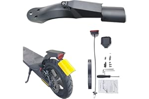 VOLOHAS Flycoo2 Ruota Posteriore Parafango Kit per per Mi 3 per Xiaomi M365/1S Scooter Elettrico Accessori, Parafango con Fanale Posteriore a LED Kit di Modifica Pezzo di Ricambio, Nero