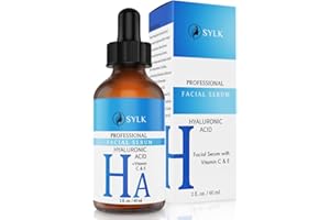 SYLK Acide Hyaluronique Sérum Visage pour Microneedling + Vitamine C & E | Soin Visage et Contour des Yeux | Anti Cerne, Anti Ride, Anti Tache & Anti Age | 60 ml