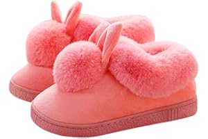 Ymysfit Sfit Femme Chaussons Hiver Pantoufles en Coton Chaud Couleur Unie Chaussures d’intérieur Slipper Lapin en Peluche House Shoes Maison Mode Hiver