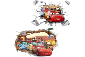 KIBI STORE Kibi 2PCS Stickers Muraux Cars Wall Decal Enfants Chambre Bébé Décoration Autocollants Muraux Cars stickers Muraux Personnalisé Stickers Mural Amovible