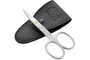 OTTO HERDER MANICURE OTTO HERDER® Ciseaux à Ongles Professionnels Inoxydables 9 cm - Microdenture Unilatérale - Étui à Vis Réglable Dorée - Pour Mains et Orteils