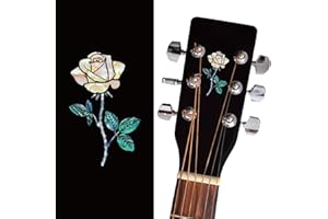 PLIGREAT 2 Pcs pegatinas para cabeza de guitarra, juego de pegatinas con incrustaciones de flores, pegatinas de guitarra para música guitarra bajo, guitarra acústica guitarra eléctrica pegatinas