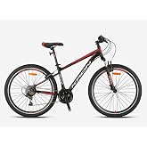 Kron VORTEX 4.0 24 Jant V FREN 21 Vites Dağ Bisikleti 14"- MAT SİYAH GRİ KIRMIZI(GREENWAY BİSİKLET)