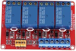 YWBL-WH 12V Relaismodul 4 Kanal Optokoppler Relay Modulplatine Hoch & Niedrig-Auslöser