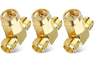 Superbat Connettore Splitter SMA 1 Maschio verso 2 Femmine Connettore T per Saldatura per Comunicazioni Senza Fili, Test RF, Antenne, Equipaggiamenti GPS, ecc.