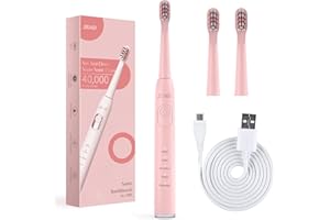 SEAGO SG-2303 różowa soniczna szczoteczka do zębów, bateria 700 mAh, 5 trybów, 3 końcówki