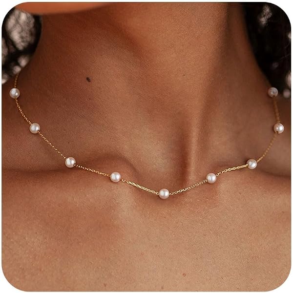 AstraGlam Set 2 Collane Donna Placcato Oro 14K – Design Margherita E Perla, In Scatola Regalo