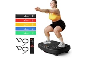 Vibration Plate Exercise Machine for Lymphatic Drainage Weight Loss,SoftGym Power Vibration Plate 300-400 Lbs Capacity Full Whole Body Workout Vibration Platform,Waver Vibration Plate for Home Fitness