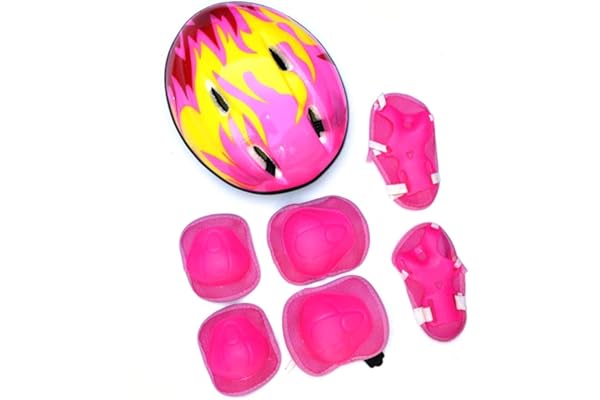Ensemble de genouillères pour Enfants, kit 7 en 1 équipement de Protection genouillères protège-Poignets avec Casque réglable pour Roller BMX vélo vélo