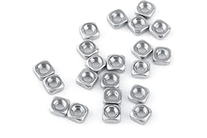 HILITAND 100 UNIDs M3 DIN557 nakrętki metryczne kwadratowe nakrętki SS304 nakrętki ze stali nierdzewnej do biustonoszy, kwadratowe, kolor srebrny