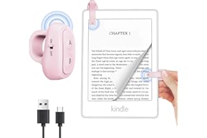 OMYPOTT Anneau RF Télécommande Liseuse Tourneur de Page sur Kobo, Kindle, Tourne Page Liseuse for iPad iPhone Android Tablets, Page Turner pour Lire des Romans 2 Clip