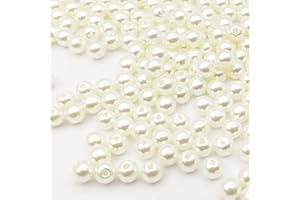 TVNYOUJIA Perle Bianche, 1450 Pezzi Perle Artificiali Rotonde, Perline Decorative da 6 mm, Perla per Collana da Infilare per Braccialetti Fai Da Te, Gioielli Decorative