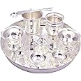 OJAS Silver Plated Pooja Thali Set for Gifting, Guest Serving, Return Gifting, Occasionally Gifting, Utility Gifting, Every Occasion for Festival