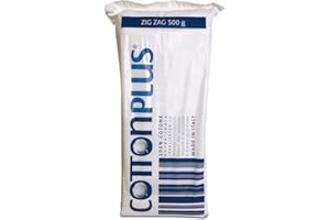 COTTONPLUS Cotton Plus ZIG ZAG 500 g - LINEA MEDICALE | 100% PURO COTONE IDROFILO CARDATO PER USO MEDICALE | Morbido e assorbente.