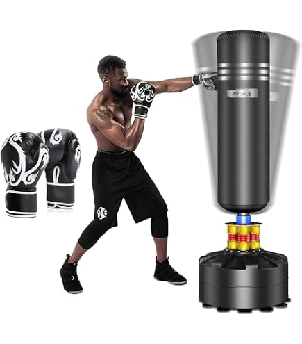 Mytra Fusion Sac De Frappe Uppercut Vide 4 Pieds - Sac Boxe MMA Kickboxing Noir