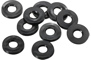 PATIKIL M5 Gummi Flache Unterlegscheiben 10 Packung 5mm ID 11mm AD 1,6mm Dick Dichtring Dichtungsringe Beilagscheiben für Wasserhahn Rohre Wasser Schlauch Befestiger Bolzen Schwarz