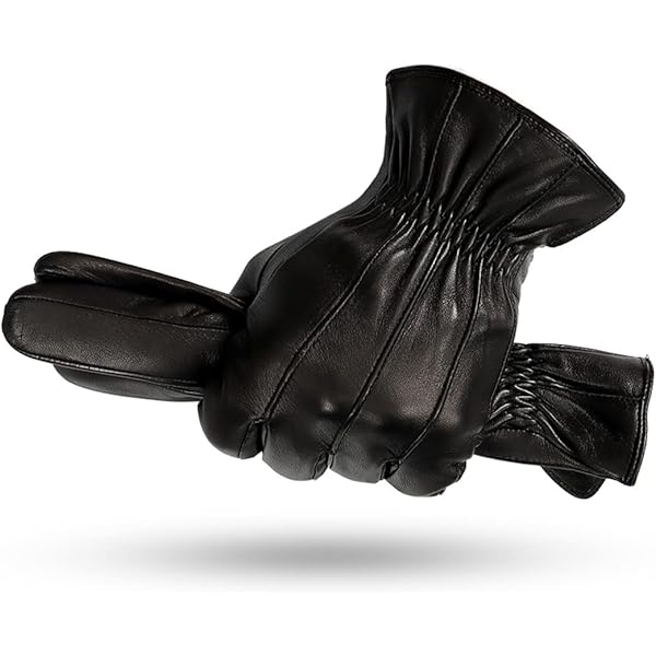 Guanti Invernali Uomo In Pelle Con Touch Screen | Fodera In Velluto | Taglie M-XL | Per Freddo Intenso - Foto 4