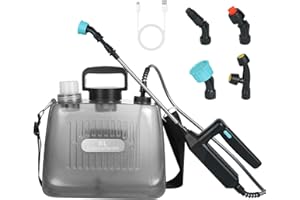 FANMURAN Pompa a Spalla Elettrica 8L Nebulizzatore a Batteria Portatile Pompa Irroratrice Ricaricabile per Piante Giardino Frutteto (Grigio)