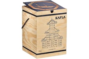 KAPLA - Scatola da 280 pezzi, 280 piastrine in legno di pino e 1 libro d'arte blu, giocattolo di legno, da 2 anni…