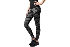 Urban Classics Camouflage Leggings - Wygodne spodnie sportowe, rozciągliwe spodnie treningowe z nadrukiem wojskowym, regularny krój skinny fit Kobiety