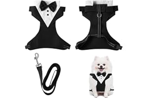 YDYSAA Tuxedo Bow Tie for Dogs Wedding Suit Dog Cat Tuxedo Collar Formal Dog Tuxedo Bandana Collar for Birthday Wedding Small Medium Dogs