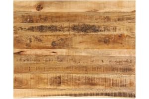 vidaXL Tablero de Mesa de Madera Maciza de Mango Con Borde Natural 110x80x3,8 cm - Superficie de Reemplazo
